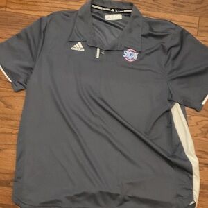 Adidas Dark Gray Polo Shirt with White Accents